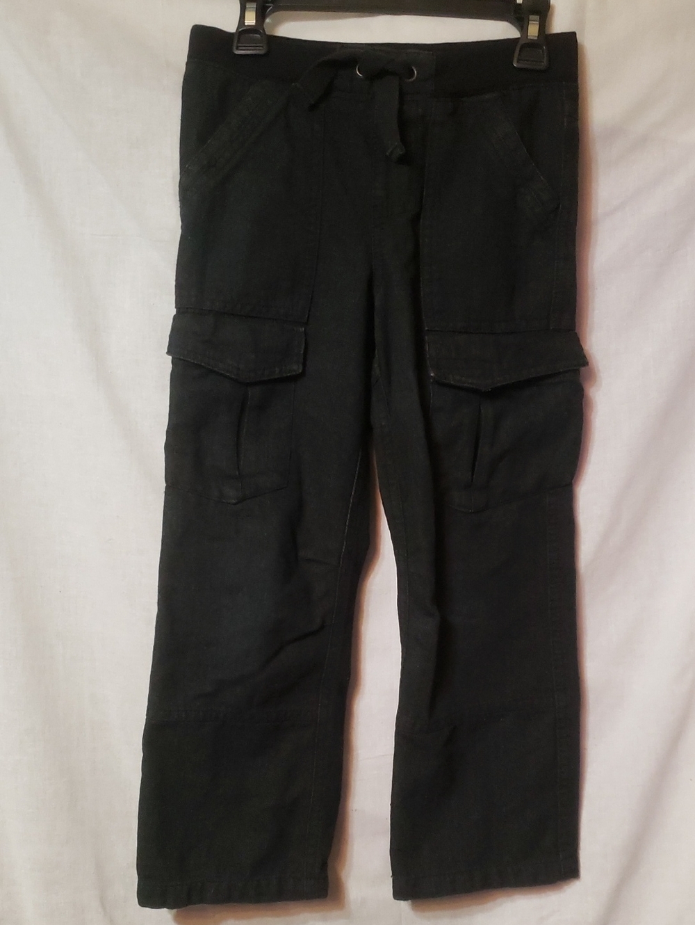 Pull On Boys Black Cargo Jeans